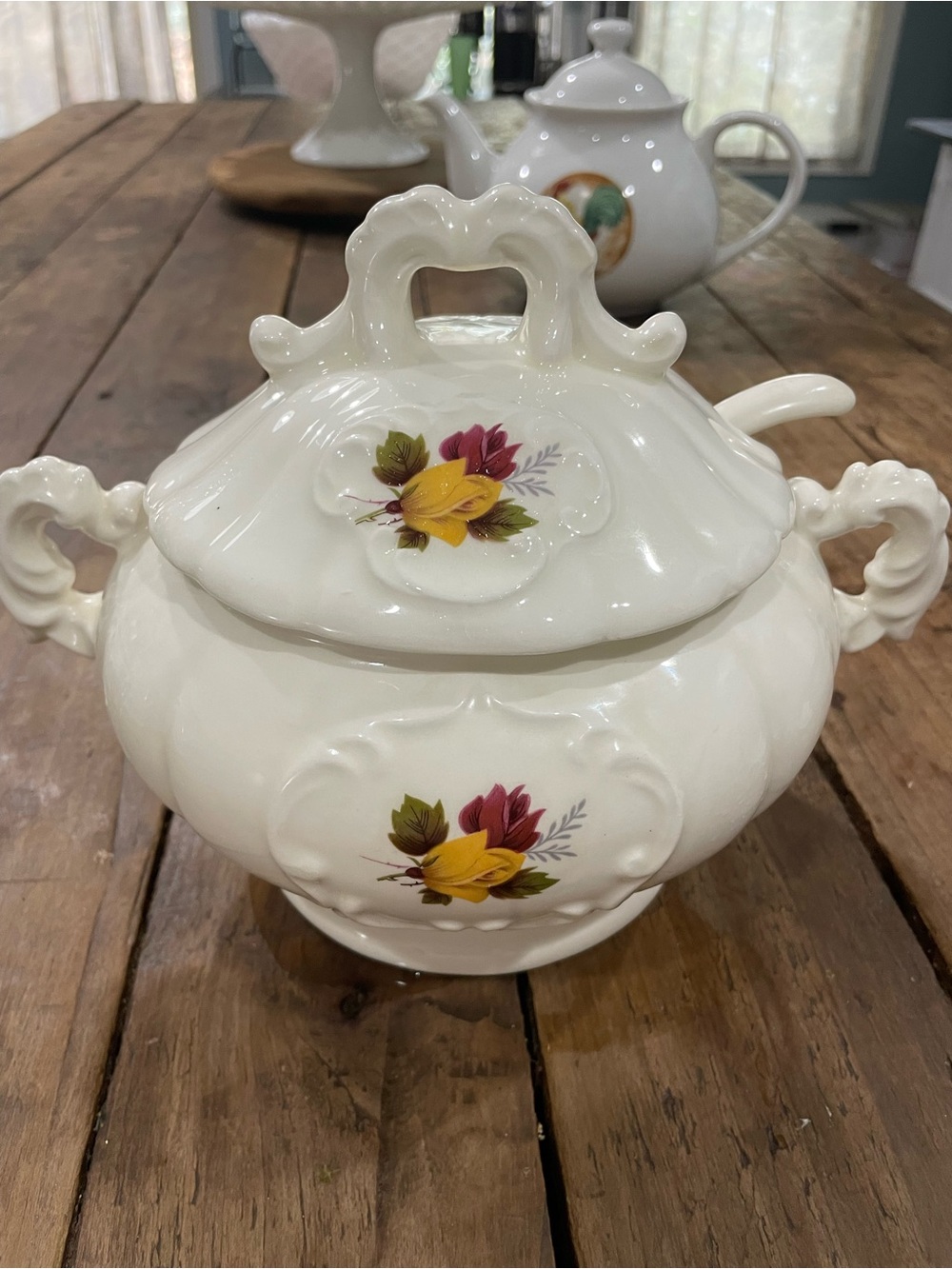 White Ceramic Covered Soup Tureen